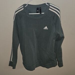 Adidas Forest Green Crewneck with White Accents